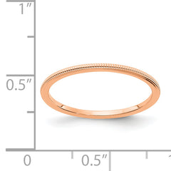 14K Rose Gold 1.2mm Milgrain Stackable Band Size 4