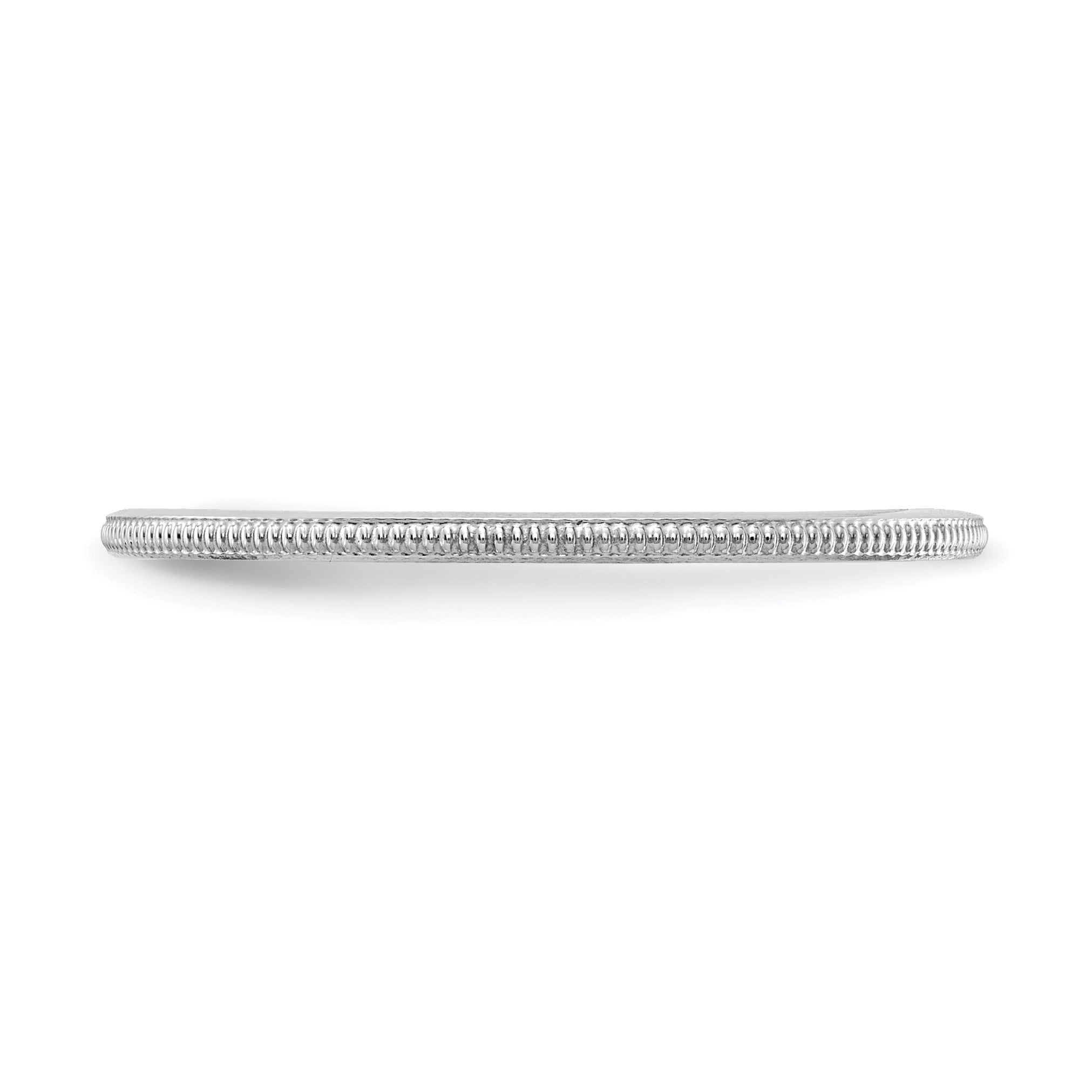 14K White Gold 1.2mm Milgrain Stackable Band Size 4