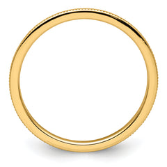 14K Yellow Gold 1.2mm Milgrain Stackable Band Size 4