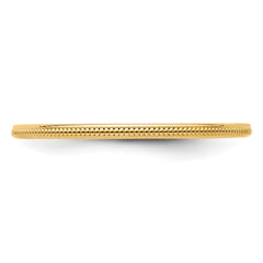 14K Yellow Gold 1.2mm Milgrain Stackable Band Size 4