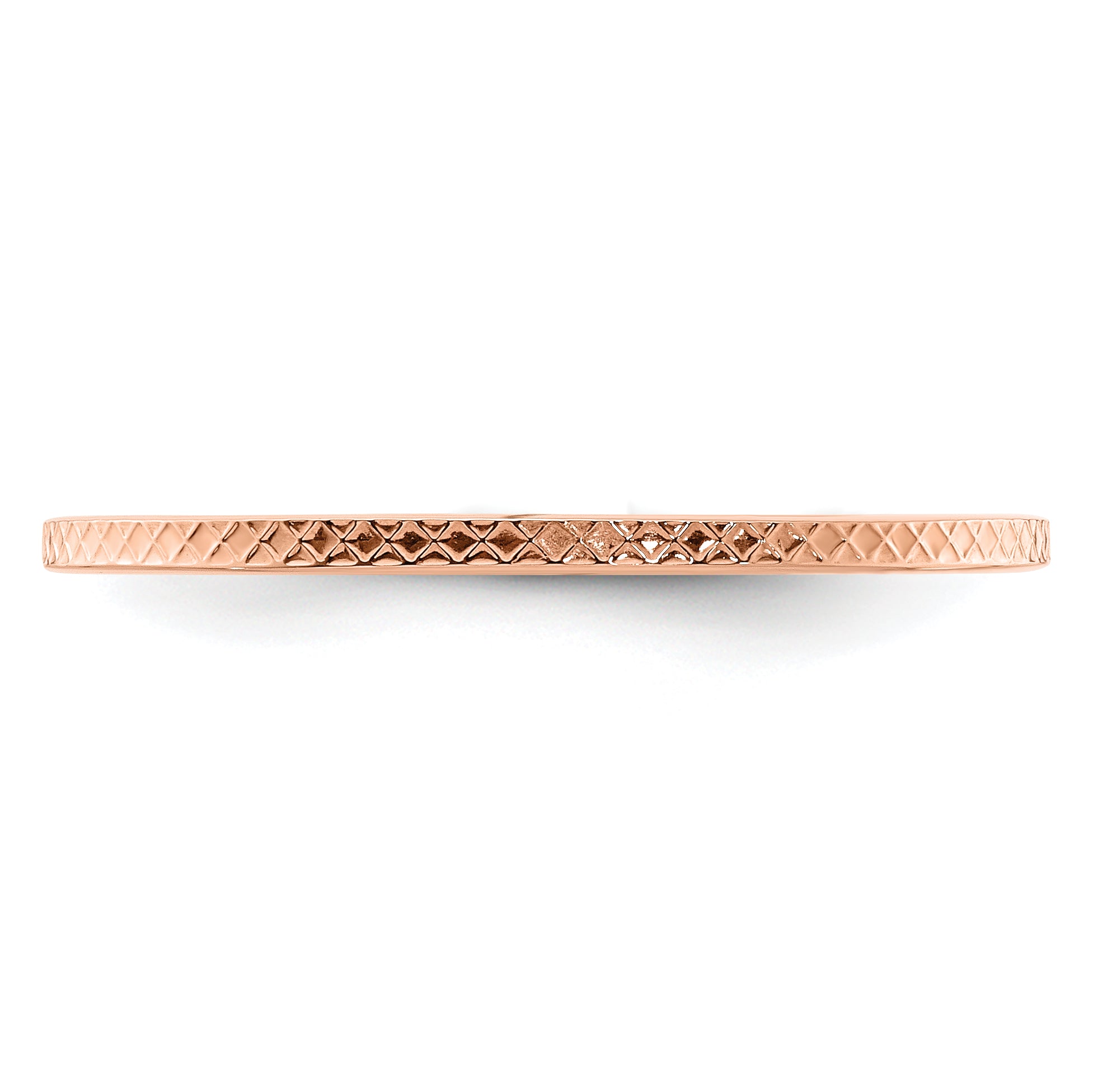 14K Rose Gold 1.2mm Criss-Cross Pattern Stackable Band Size 4