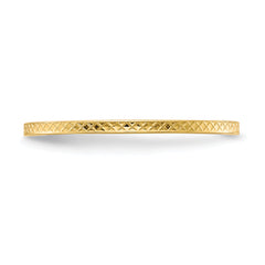 14K Yellow Gold 1.2mm Criss-Cross Pattern Stackable Band Size 4