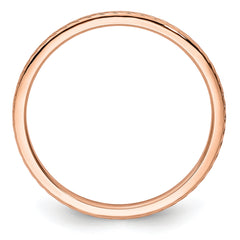 14K Rose Gold 1.2mm Twisted Wire Pattern Stackable Band Size 4