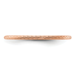 14K Rose Gold 1.2mm Twisted Wire Pattern Stackable Band Size 4