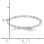 14K White Gold 1.2mm Flat Satin Stackable Band Size 4