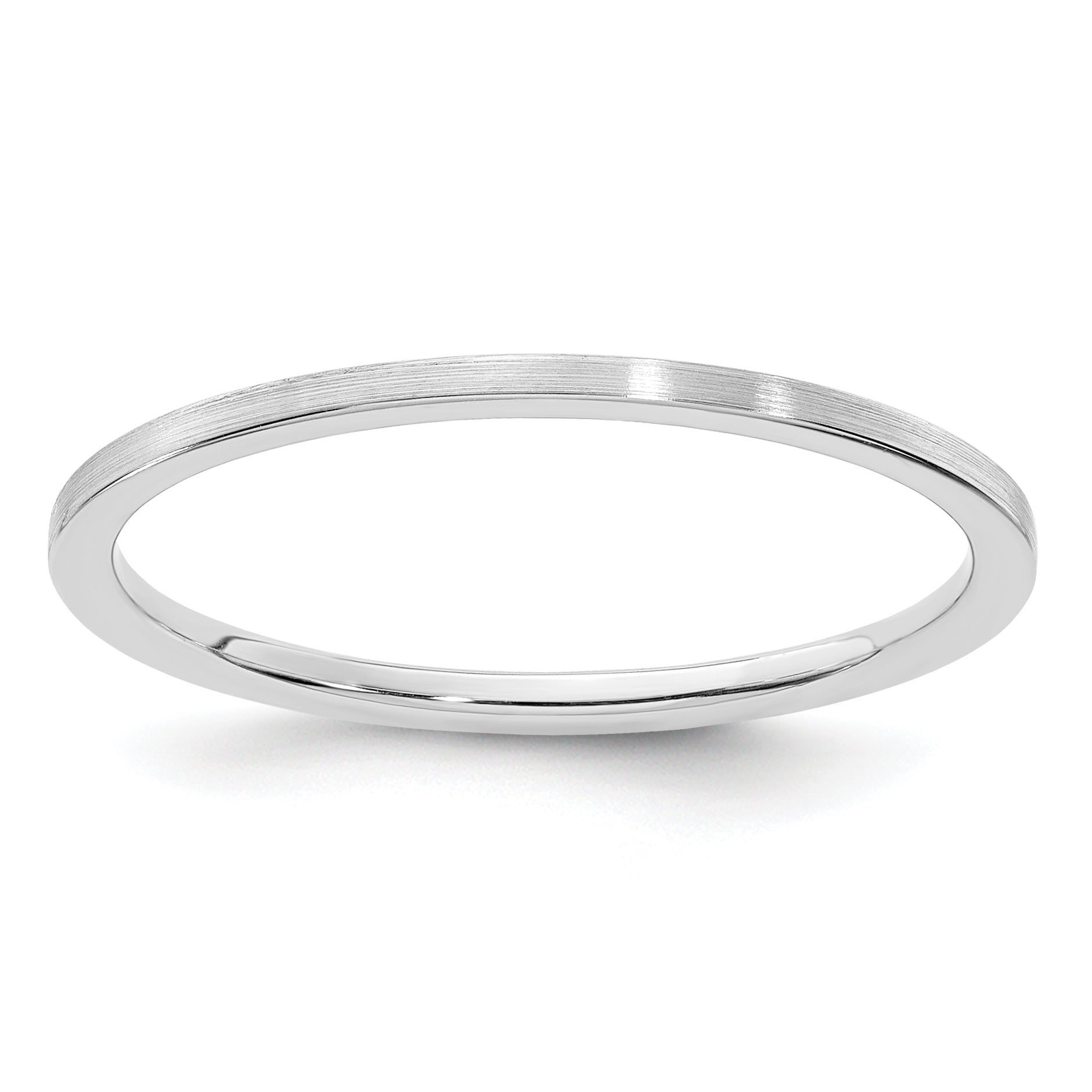 14K White Gold 1.2mm Flat Satin Stackable Band Size 10 Main image