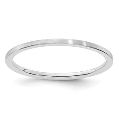 14K White Gold 1.2mm Flat Satin Stackable Band Size 10