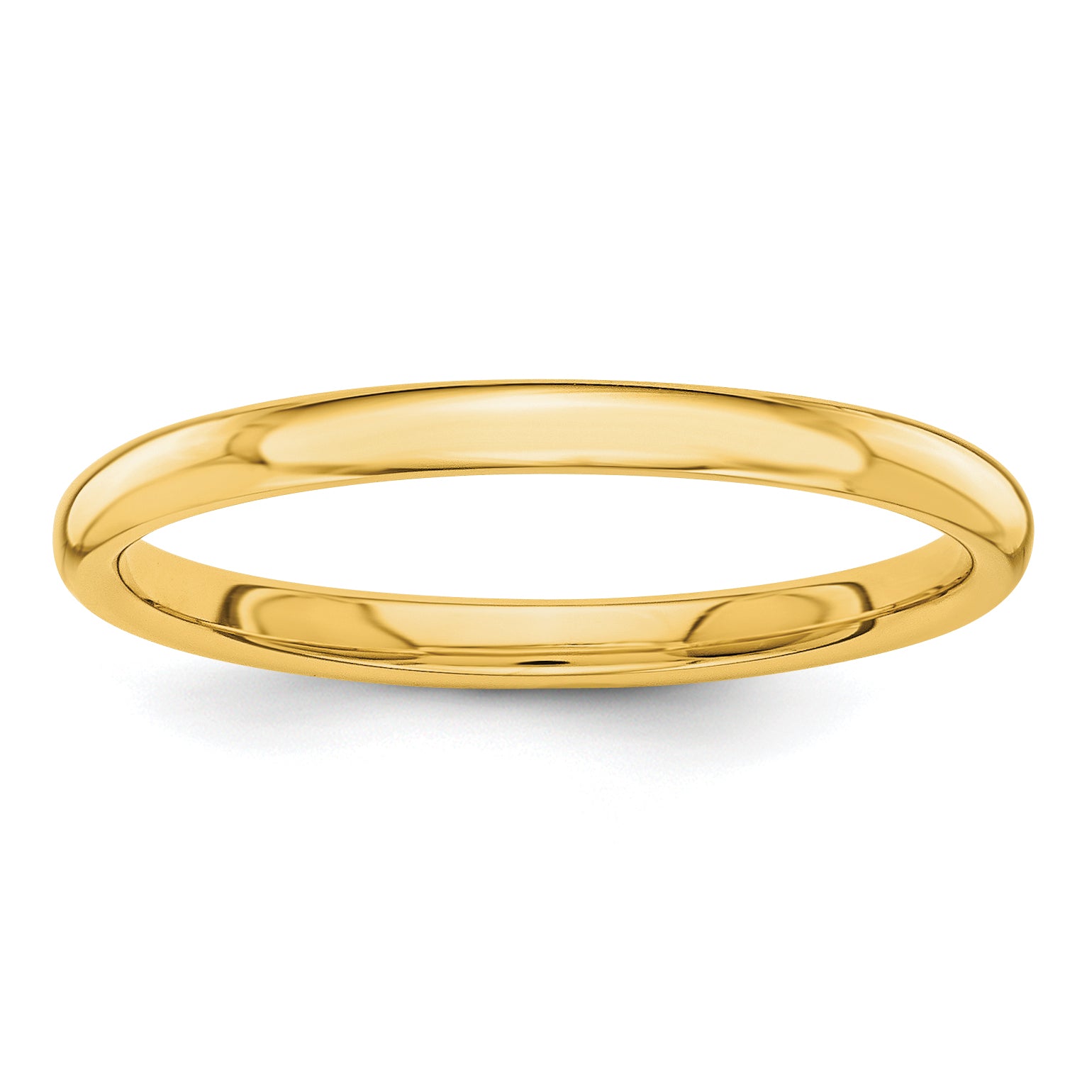 14k Polished 2mm Stackable Band Size 8