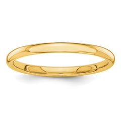 14k Polished 2mm Stackable Band Size 8