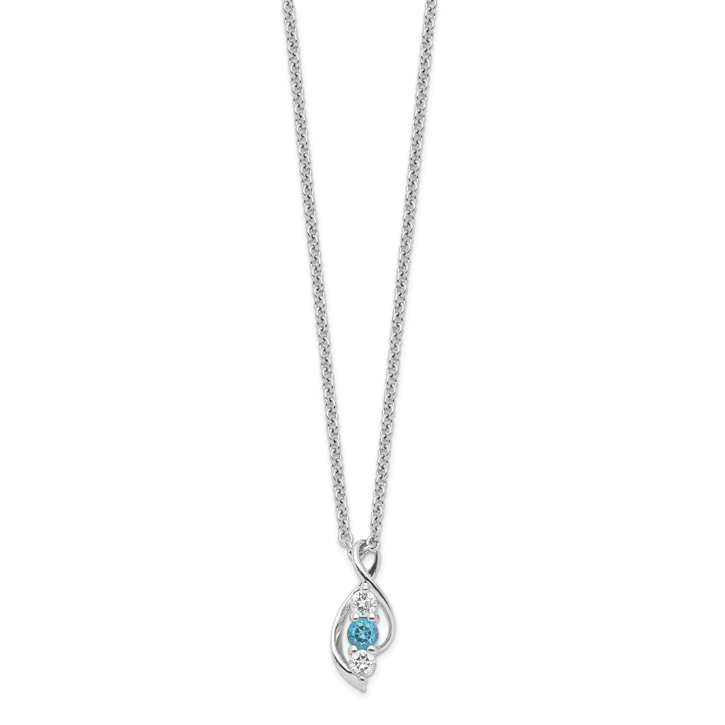 Sophia Jewelers Sterling Silver Legacy Necklace with Blue & White Topaz