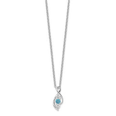 Sophia Jewelers Sterling Silver Legacy Necklace with Blue & White Topaz