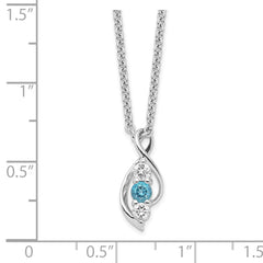 Sophia Jewelers Sterling Silver Legacy Necklace with Blue & White Topaz