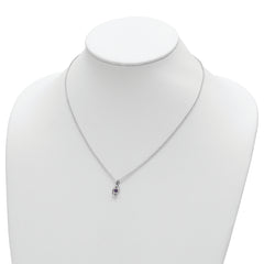 Sterling Silver Legacy Necklace with Clear and Purple Swarovski Topaz - 16