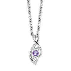 Survivor Collection Sterling Silver Rhodium-plated Clear and Purple Swarovski Topaz Legacy Necklace