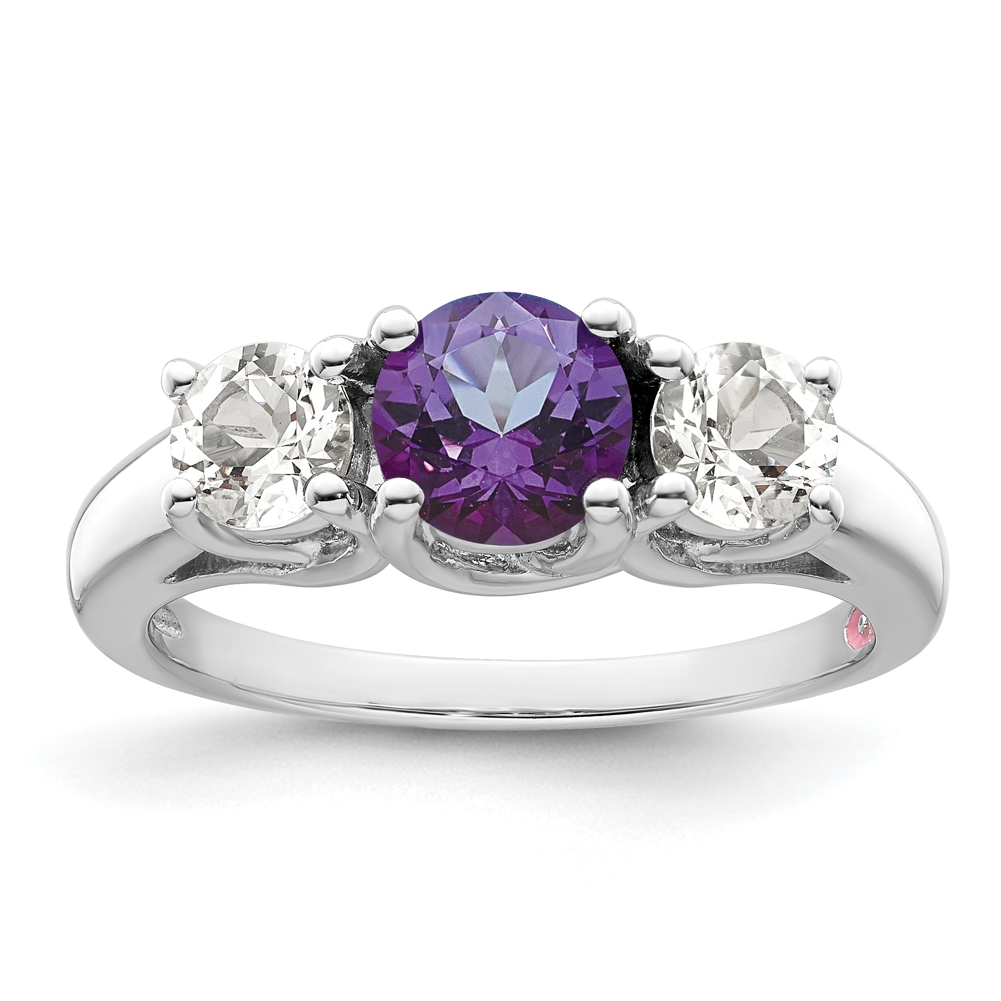 Survivor Collection Sterling Silver Rhodium-plated Clear and Purple Swarovski Topaz Pamela Ring Main image