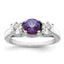 Survivor Collection Sterling Silver Rhodium-plated Clear and Purple Swarovski Topaz Pamela Ring