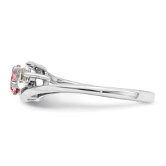 Survivor Collection Sterling Silver Rhodium-plated White and Pink Swarovski Topaz Sue Ring