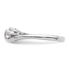 Survivor Collection Sterling Silver Rhodium-plated White and Pink Swarovski Topaz Sue Ring