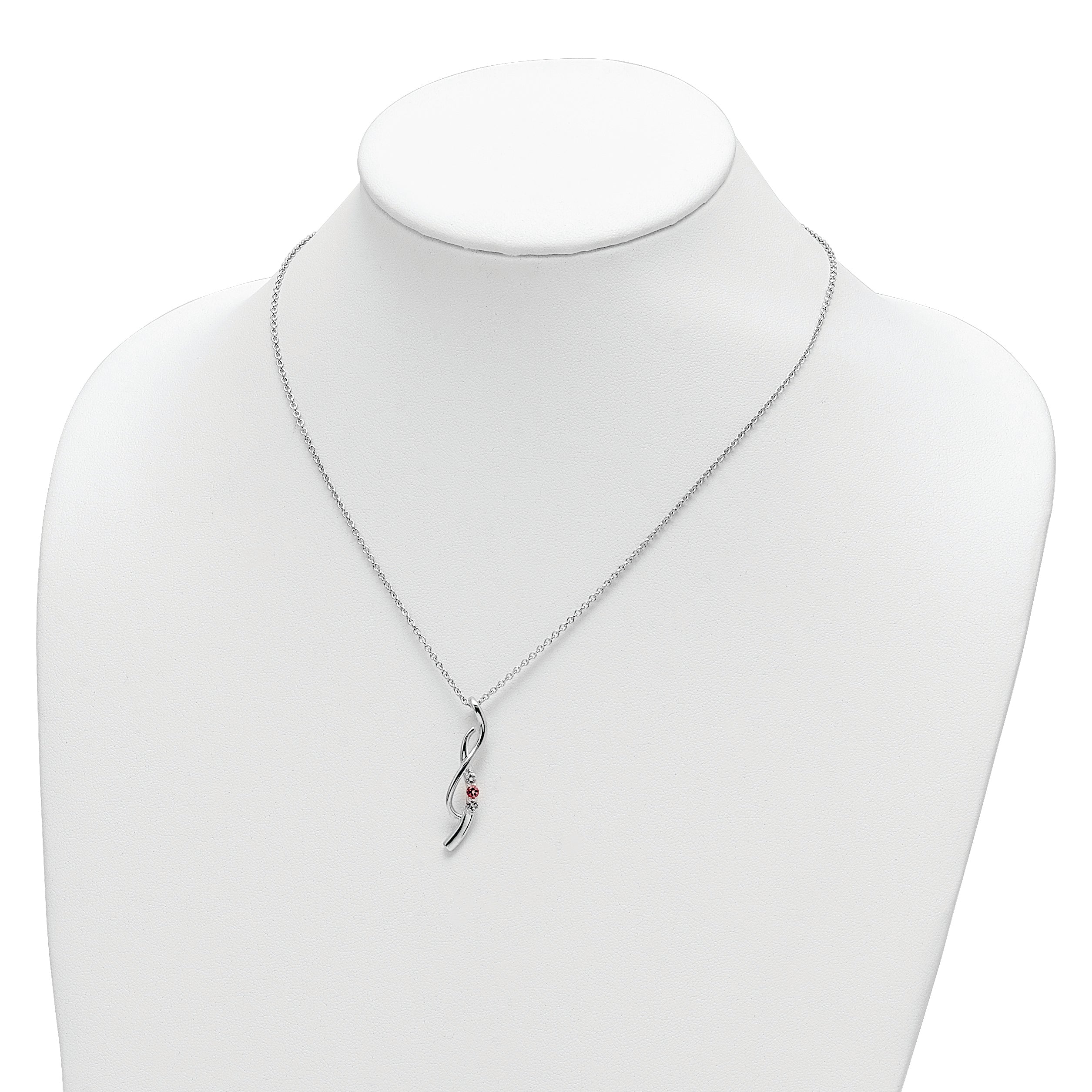 10K White Gold Rhodium-Plated Drop of Faith Necklace Elegantly Gift-Boxed