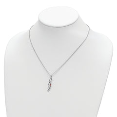 10K White Gold Rhodium-Plated Drop of Faith Necklace Elegantly Gift-Boxed