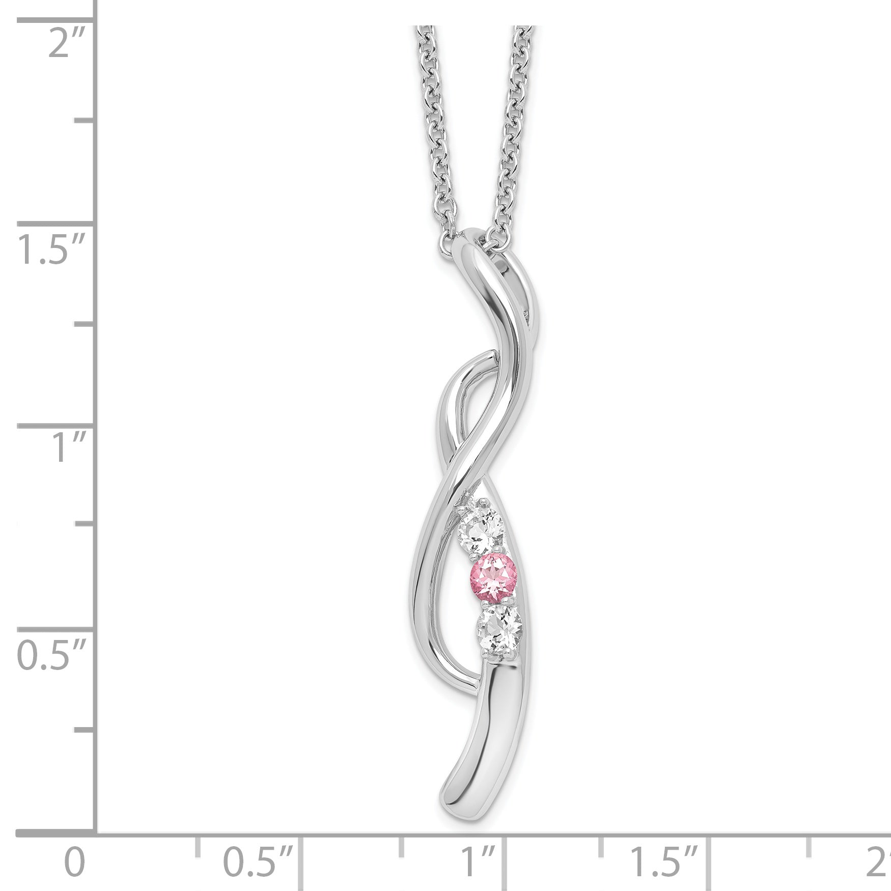 10K White Gold Rhodium-Plated Drop of Faith Necklace Elegantly Gift-Boxed