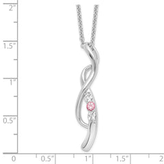 10K White Gold Rhodium-Plated Drop of Faith Necklace Elegantly Gift-Boxed