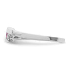 Survivor Collection 10K White Gold Rhodium-plated White and Pink Crystal Topaz Circle of Strength Ring