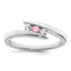Survivor Collection 10K White Gold Rhodium-plated White and Pink Swarovski Topaz Circle of Strength Ring