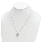 10K White Gold Heart of Healing Necklace with Pink & Clear Crystal Topaz