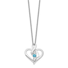 Survivor Collection Sterling Silver Rhodium-plated Clear and Blue Swarovski Topaz Heather Necklace