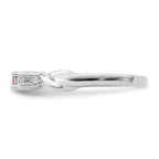 Survivor Collection Sterling Silver Rhodium-plated White and Pink Crystal Topaz Joanna Ring