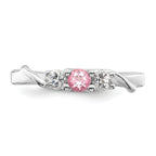 Survivor Collection Sterling Silver Rhodium-plated White and Pink Crystal Topaz Joanna Ring