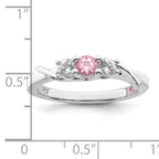 Survivor Collection Sterling Silver Rhodium-plated White and Pink Crystal Topaz Joanna Ring