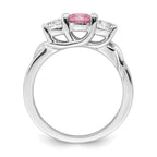 Survivor Collection Sterling Silver Rhodium-plated White and Pink Crystal Topaz Joanna Ring