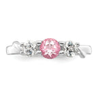 Survivor Collection Sterling Silver Rhodium-plated White and Pink Crystal Topaz Joanna Ring