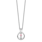 Sophia Jewelers 10K White Gold Rhodium Necklace with Pink and White Topaz