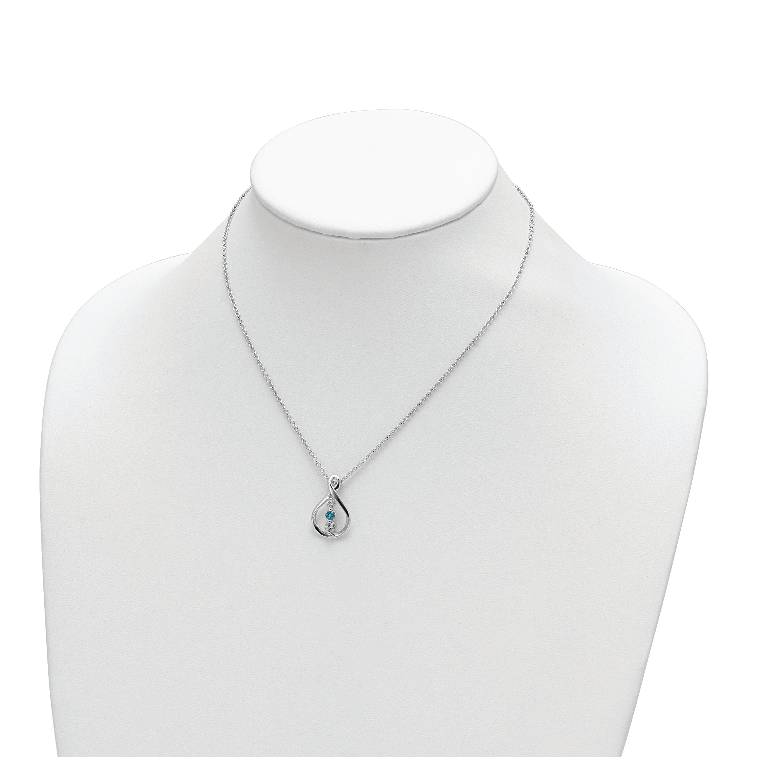 Sophia Jewelers 10K White Gold Rhodium Necklace with Pink and White Topaz