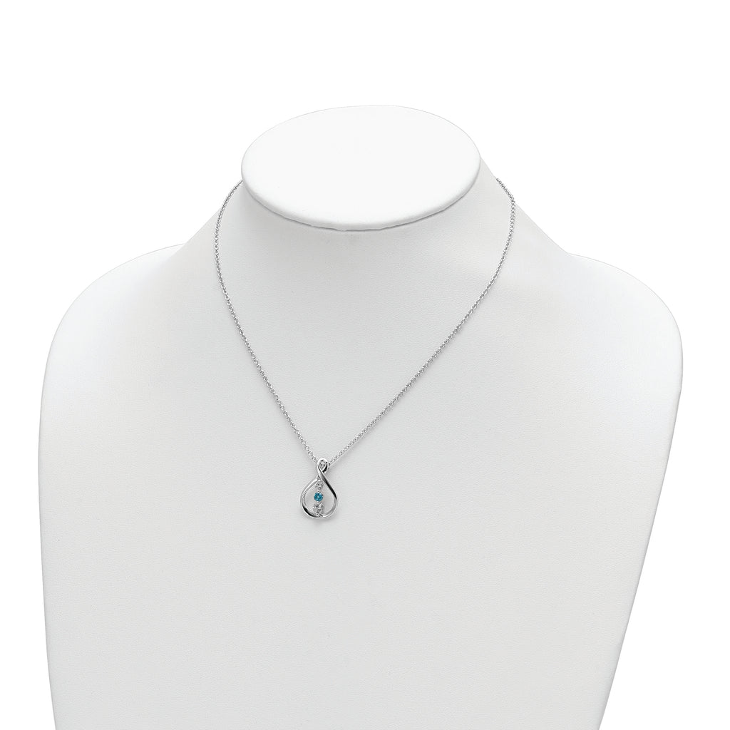 Sophia Jewelers 10K White Gold Rhodium Necklace with Pink and White Topaz