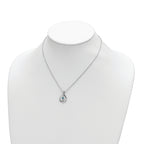 Sophia Jewelers 10K White Gold Rhodium Necklace with Pink and White Topaz
