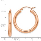 Sophia Jewelers 14K Rose Gold Lightweight Hoop Earrings with Polished Finish