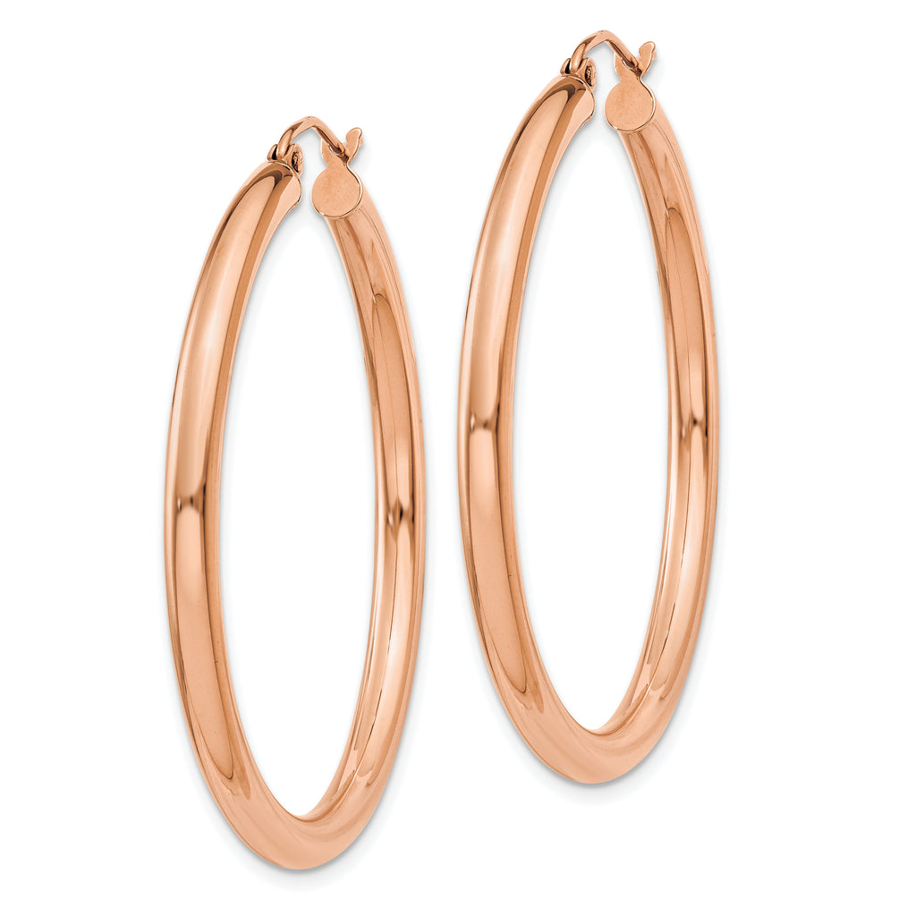 Sophia Jewelers 14K Rose Gold Polished Lightweight Hoop Earrings