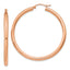 14k Rose Gold Polished 3mm Lightweight Tube Hoop Earrings