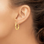 Sophia Jewelers 14K Gold Polished Square Hoop Earrings for Women