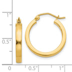 Sophia Jewelers 14K Gold Polished Square Hoop Earrings for Women