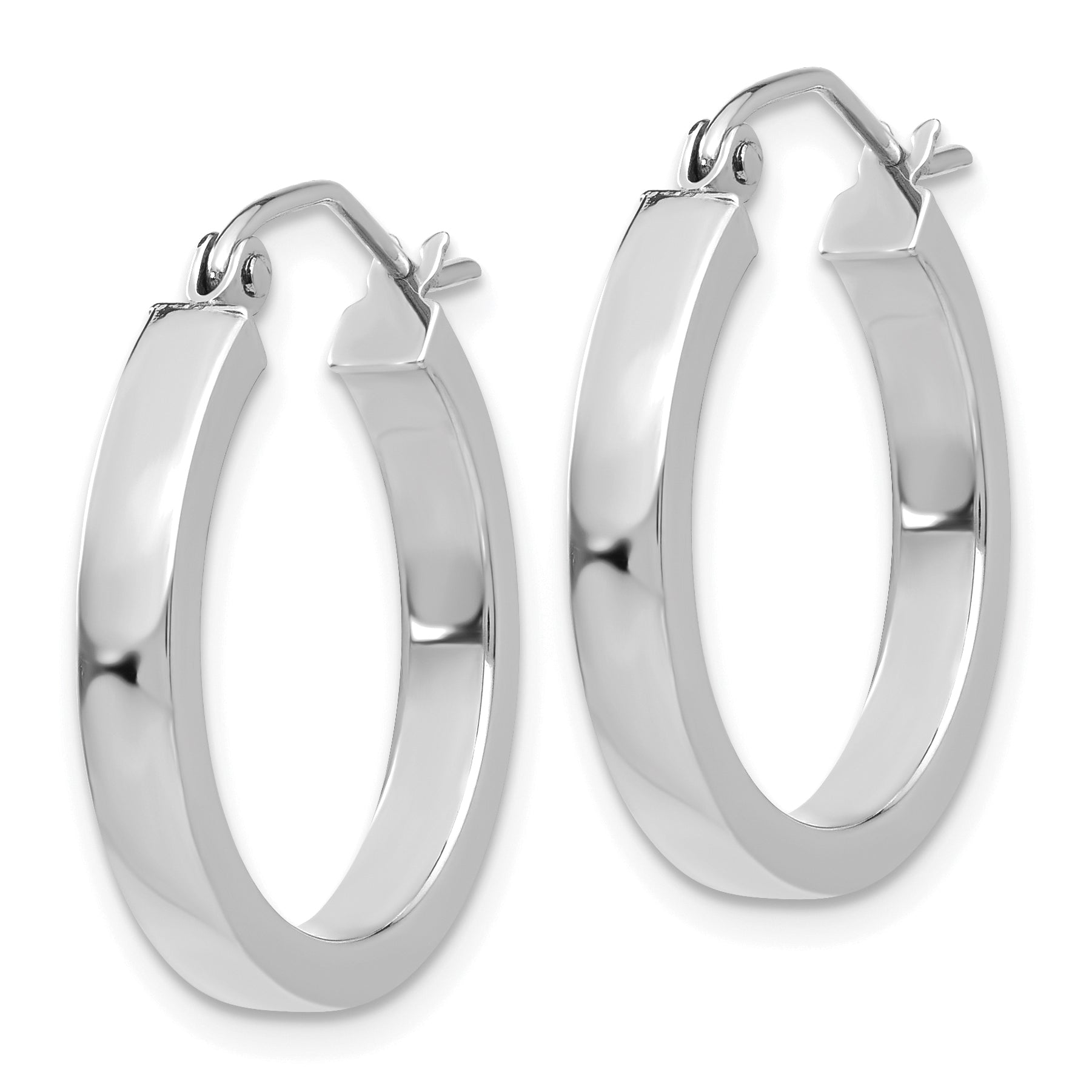 Sophia Jewelers 14K White Gold Polished Hoop Earrings 20mm Elegant Design Secondary image