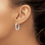 Sophia Jewelers 14K White Gold Polished Hoop Earrings 20mm Elegant Design
