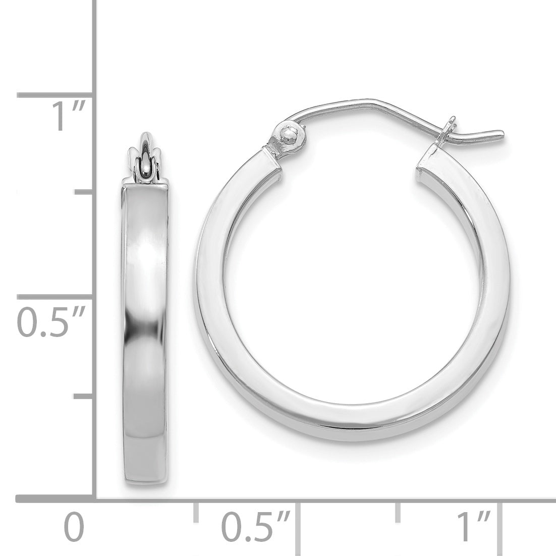 Sophia Jewelers 14K White Gold Polished Hoop Earrings 20mm Elegant Design