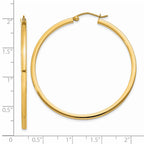 14K Gold Polished Square Hoop Earrings for Women Elegant Style