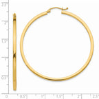 Sophia Jewelers 14K Gold Polished Square Tube Hoop Earrings for Women