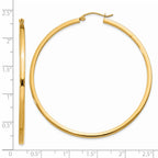 14K Gold Polished Square Hoop Earrings for Women Elegant Style